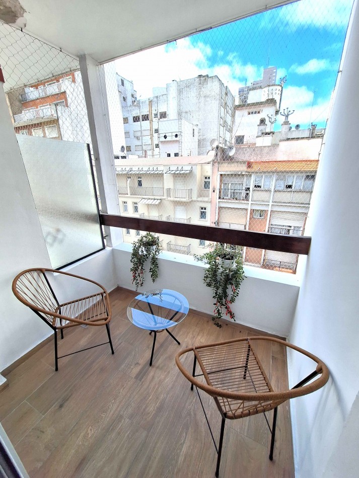 2 amb- con balcon reciclado y amoblado -Mdp